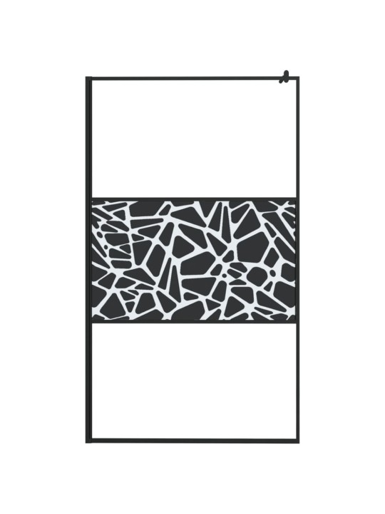 Suihkuseinäke hyllyllä musta 115x195 cm esg lasi ja alumiini
