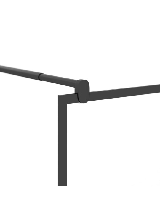 Suihkuseinäke hyllyllä musta 115x195 cm esg lasi ja alumiini