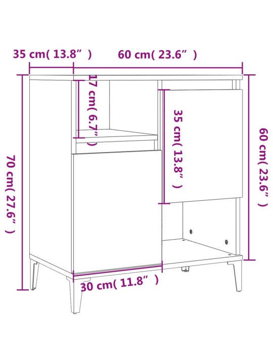 Senkit 3 kpl betoninharmaa 60x35x70 cm tekninen puu