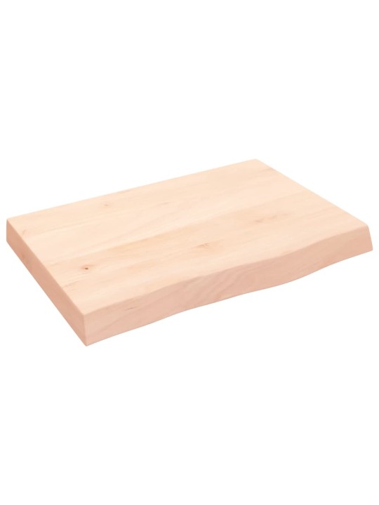 Kylpyhuoneen työtaso 60x40x(2-6) cm käsittelemätön täysi puu
