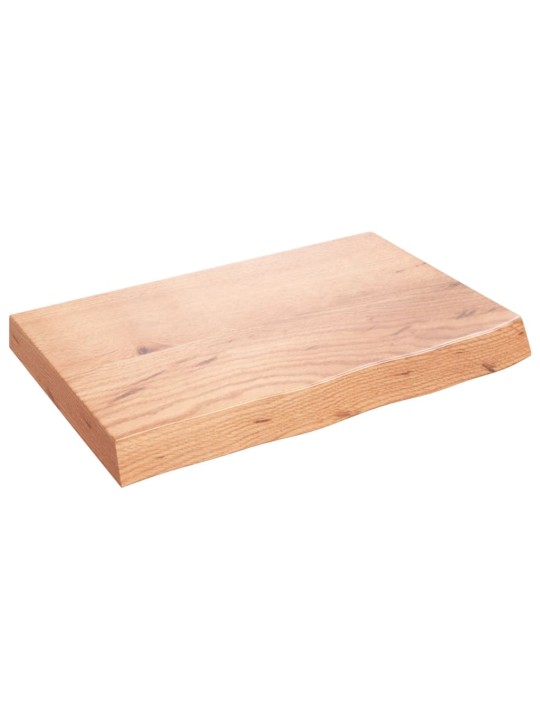 Pöytälevy vaaleanruskea 60x40x(2-6) cm käsitelty täystammi