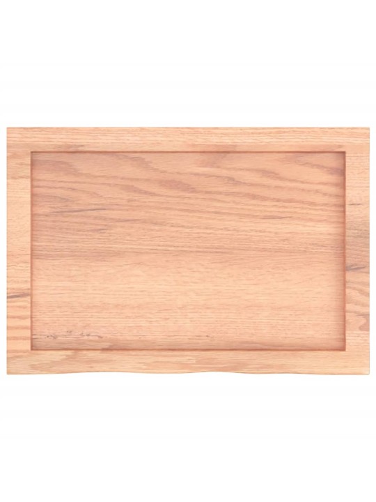 Pöytälevy vaaleanruskea 60x40x(2-6) cm käsitelty täystammi