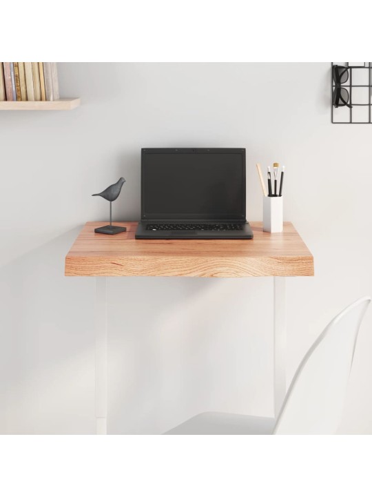 Pöytälevy vaaleanruskea 60x40x(2-6) cm käsitelty täystammi