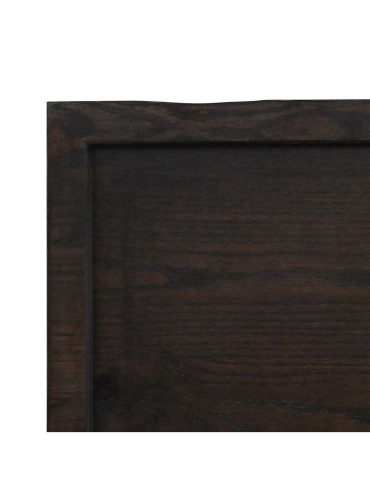 Pöytälevy tummanruskea 120x40x(2-6) cm käsitelty täystammi