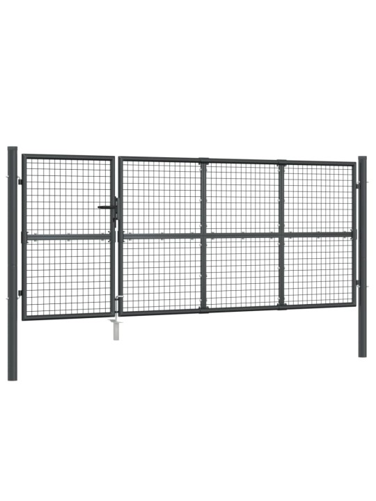 Puutarhan verkkoportti antrasiitti 350x175 cm galvanoitu teräs