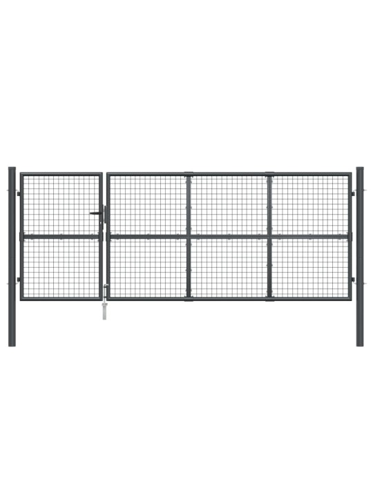 Puutarhan verkkoportti antrasiitti 350x175 cm galvanoitu teräs
