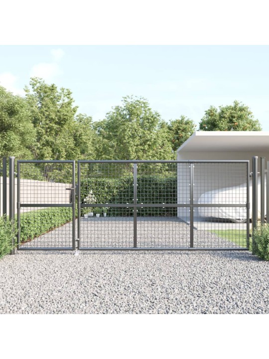 Puutarhan verkkoportti antrasiitti 350x175 cm galvanoitu teräs