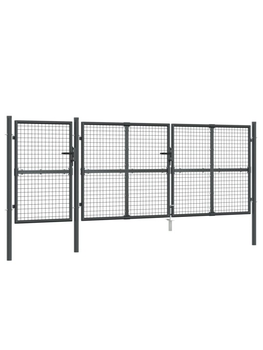 Puutarhan verkkoportti antrasiitti 400x175 cm galvanoitu teräs