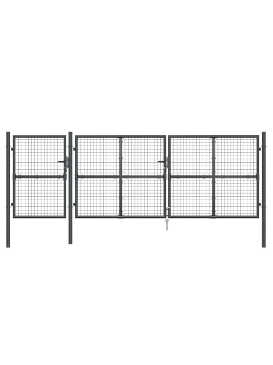 Puutarhan verkkoportti antrasiitti 400x175 cm galvanoitu teräs
