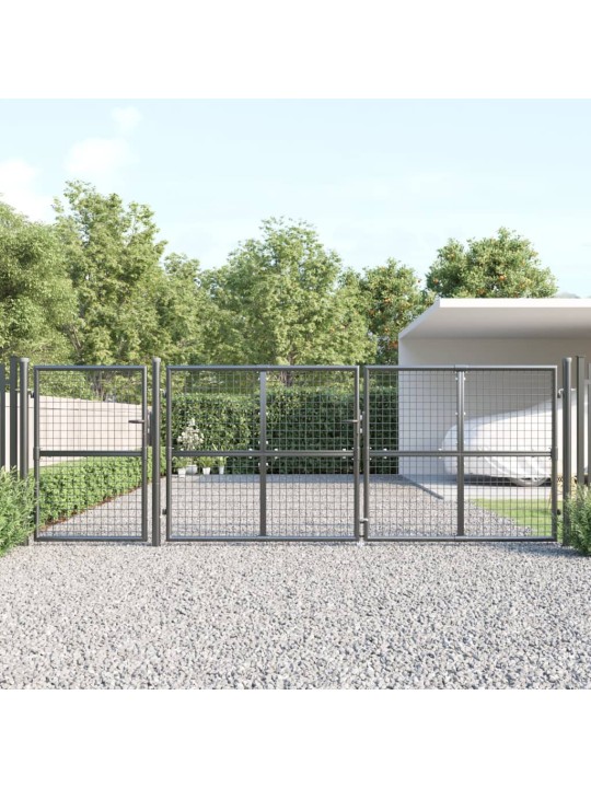 Puutarhan verkkoportti antrasiitti 400x175 cm galvanoitu teräs