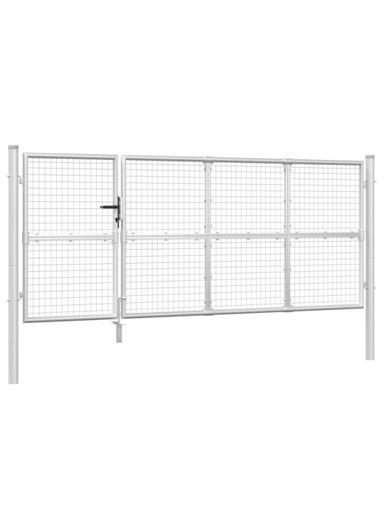 Puutarhan verkkoportti hopea 350x175 cm galvanoitu teräs