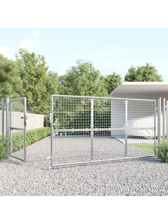 Puutarhan verkkoportti hopea 350x175 cm galvanoitu teräs