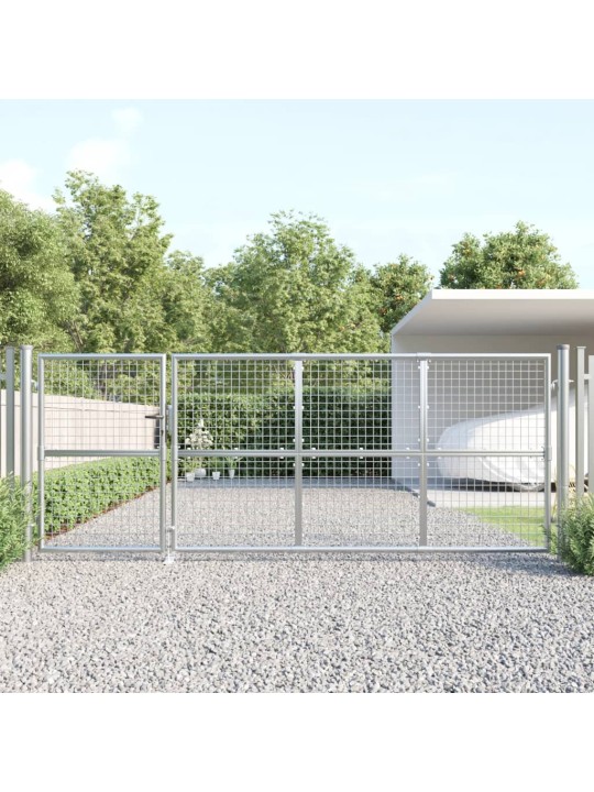 Puutarhan verkkoportti hopea 350x175 cm galvanoitu teräs