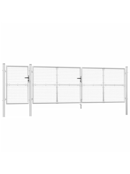 Puutarhan verkkoportti hopea 500x175 cm galvanoitu teräs