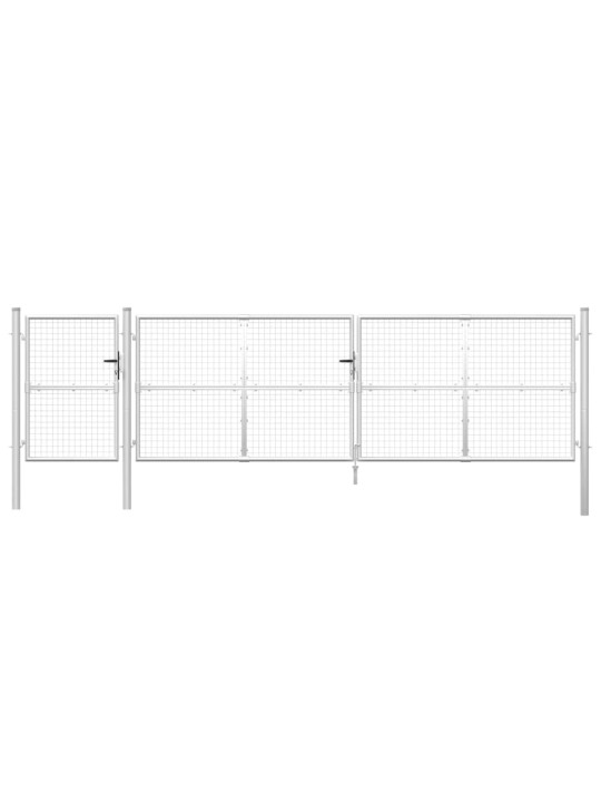 Puutarhan verkkoportti hopea 500x175 cm galvanoitu teräs