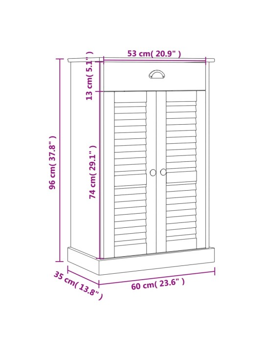 Kenkäkaappi VIGO 60x35x96 cm täysi mänty