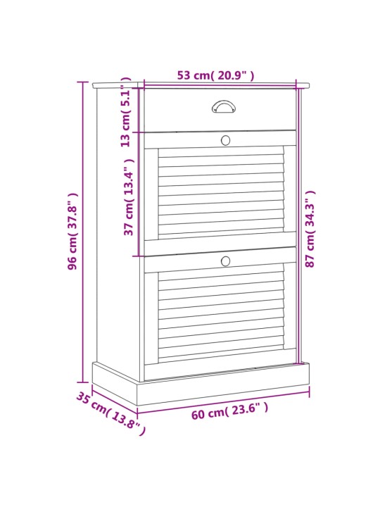 Kenkäkaappi VIGO 60x35x96 cm täysi mänty