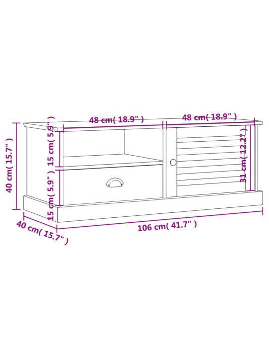 TV-taso VIGO 106x40x40 cm täysi mänty