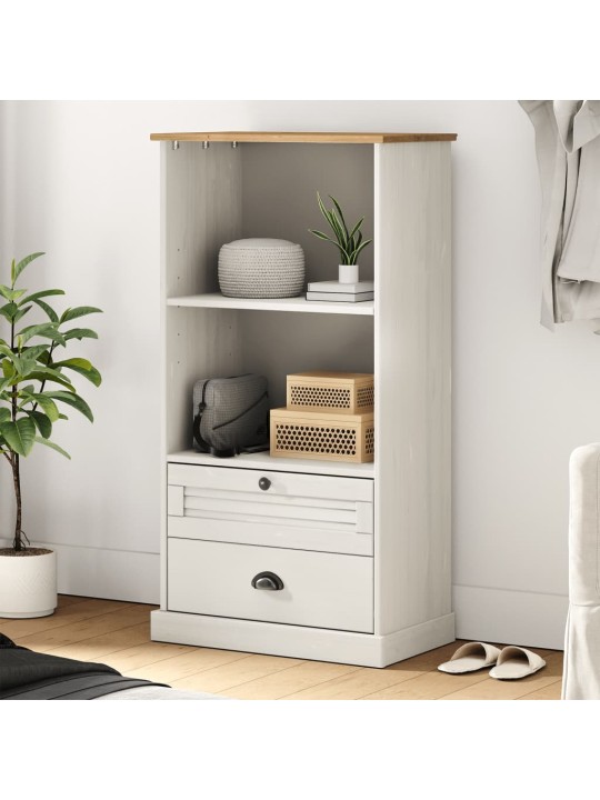 Kirjahylly vigo valkoinen 60x35x114,5 cm täysi mänty