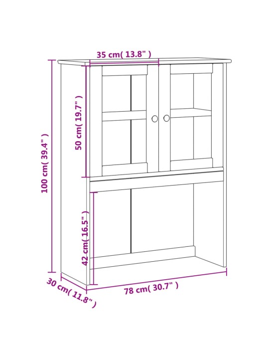 Lipaston yläosa vigo 78x30x100 cm täysi mänty