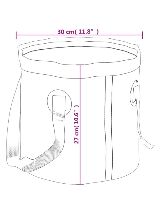 Kokoontaittuvat ämpärit 2 kpl musta 20 l PVC