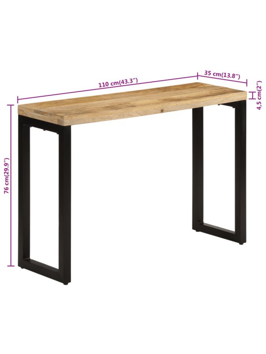 Konsolipöytä 110x35x76 cm täysi karkea mangopuu