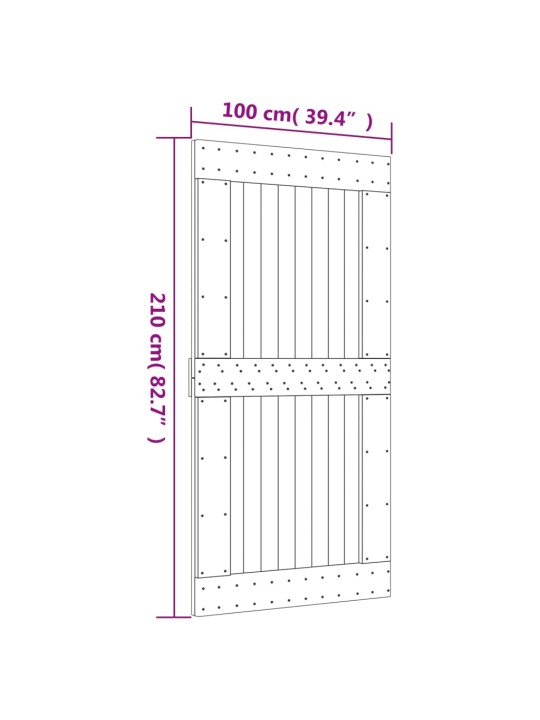 Ovi NARVIK 100x210 cm täysi mänty