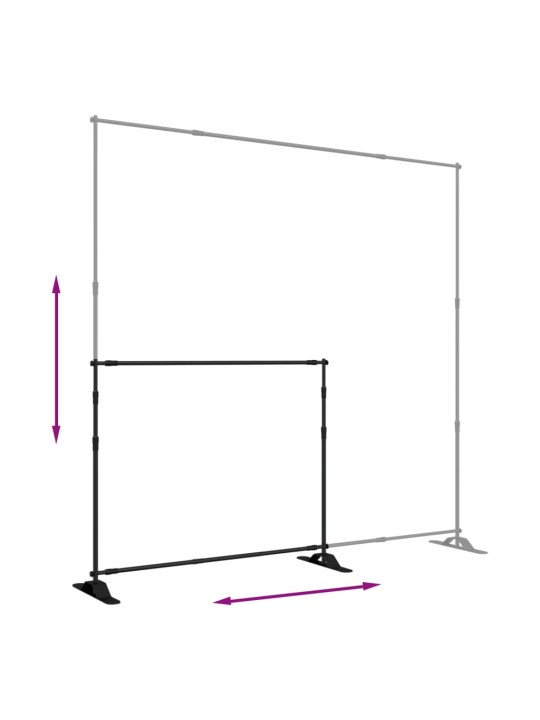 Taustakangasteline 2 kpl musta 254x243 cm teräs