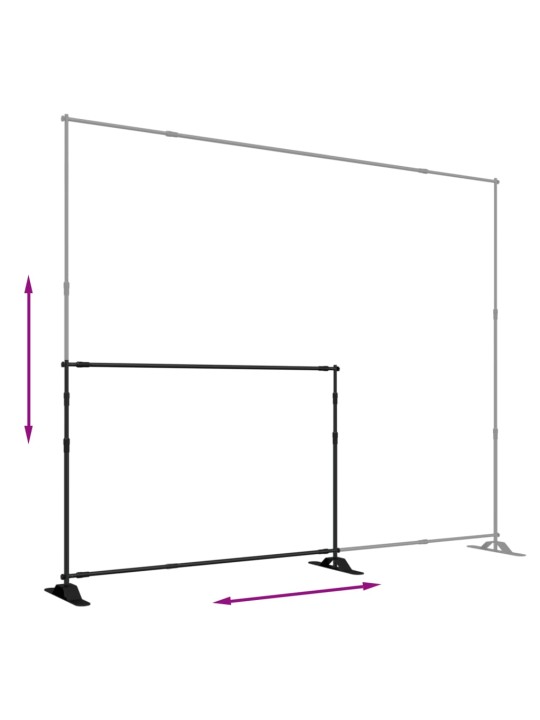 Taustakangasteline 2 kpl musta 305x243 cm teräs