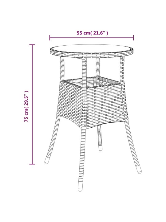 3-osainen Ulkobistrosarja tyynyillä musta polyrottinki