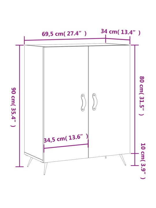 Senkki betoninharmaa 69,5x34x90 cm tekninen puu