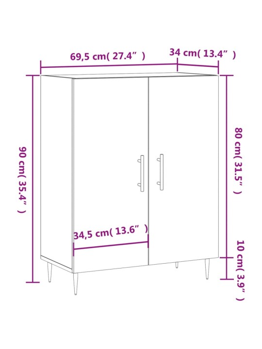 Senkki betoninharmaa 69,5x34x90 cm tekninen puu