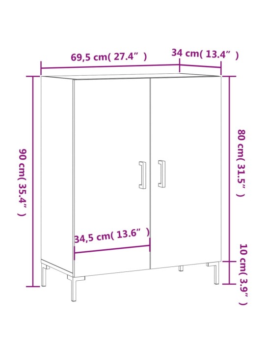 Senkki betoninharmaa 69,5x34x90 cm tekninen puu