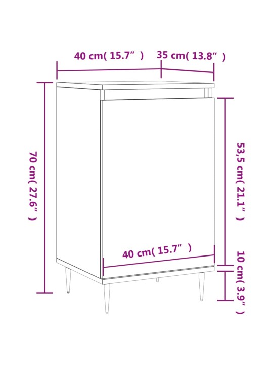 Senkki ruskea tammi 40x35x70 cm tekninen puu