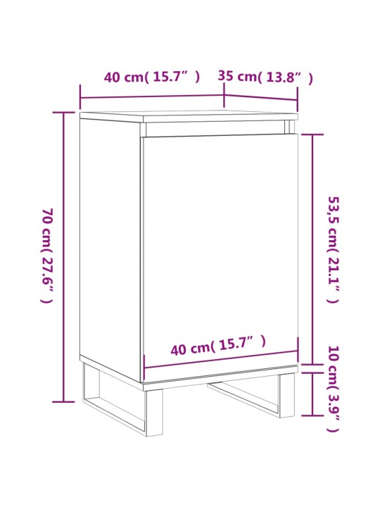 Senkki harmaa Sonoma 40x35x70 cm tekninen puu