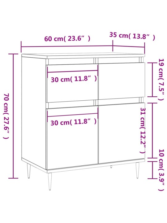 Senkki Sonoma tammi 60x35x70 cm tekninen puu