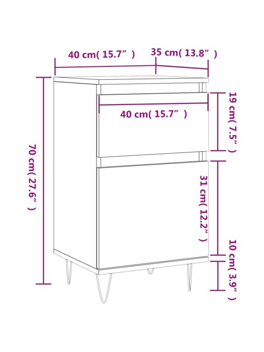 Senkki betoninharmaa 40x35x70 cm tekninen puu