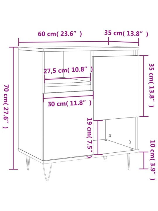 Senkki Sonoma tammi 60x35x70 cm tekninen puu