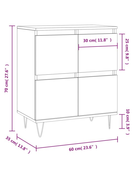 Senkki musta 60x35x70 cm tekninen puu