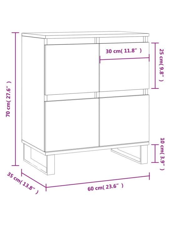 Senkki musta 60x35x70 cm tekninen puu