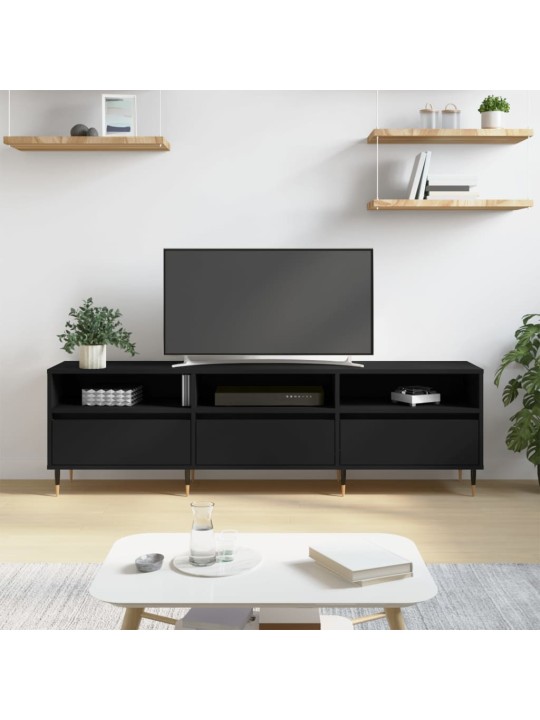 Tv-taso musta 150x30x44,5 cm tekninen puu