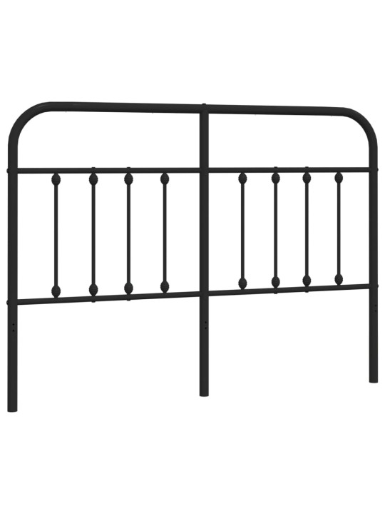 Metallinen sängynpääty musta 135 cm