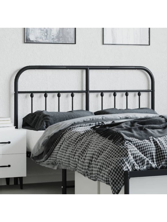 Metallinen sängynpääty musta 135 cm