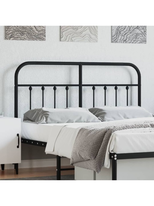 Metallinen sängynpääty musta 135 cm