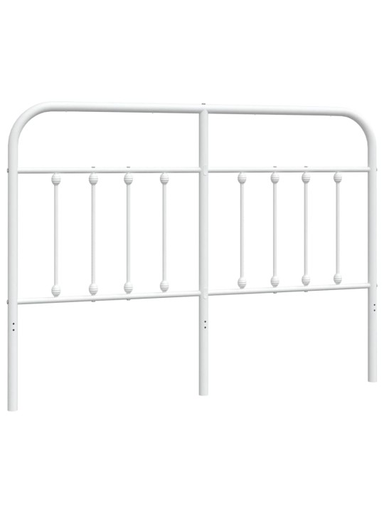 Metallinen sängynpääty valkoinen 135 cm