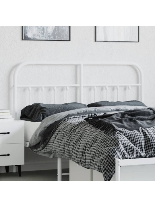 Metallinen sängynpääty valkoinen 135 cm