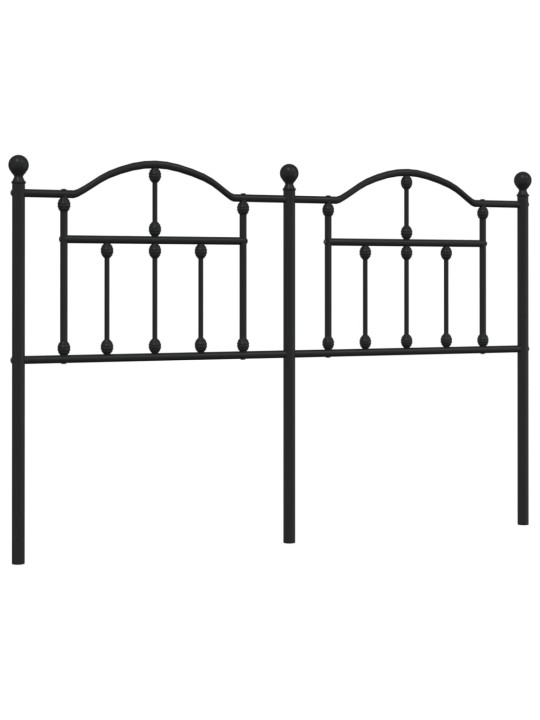 Metallinen sängynpääty musta 135 cm