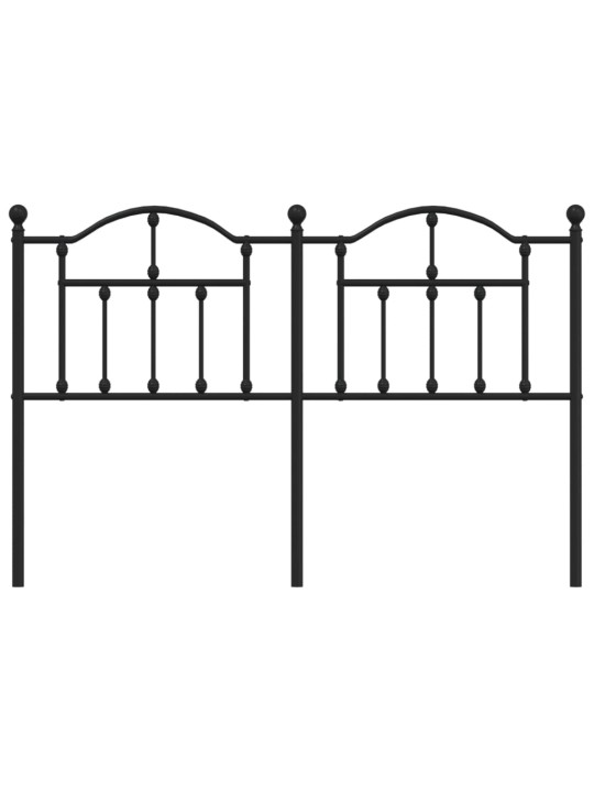 Metallinen sängynpääty musta 135 cm