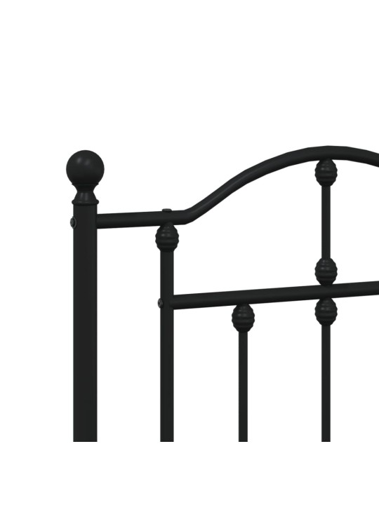 Metallinen sängynpääty musta 135 cm