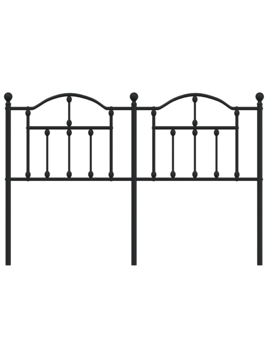 Metallinen sängynpääty musta 150 cm